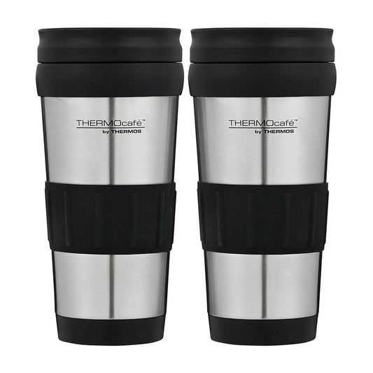 Thermos THERMOcafe Glass & Silicone Travel Tumbler 420ml 2 Pack